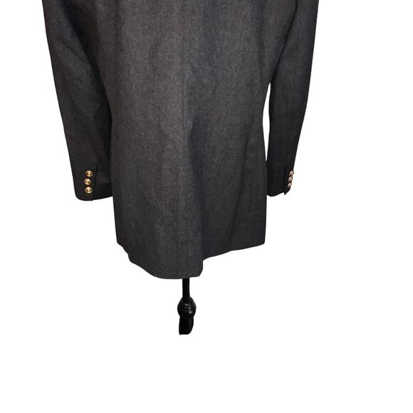 Talbots Women’s Size 12P Gray Wool Gold Button Mid Length Y2K Vintage Blazer USA - Picture 8 of 11